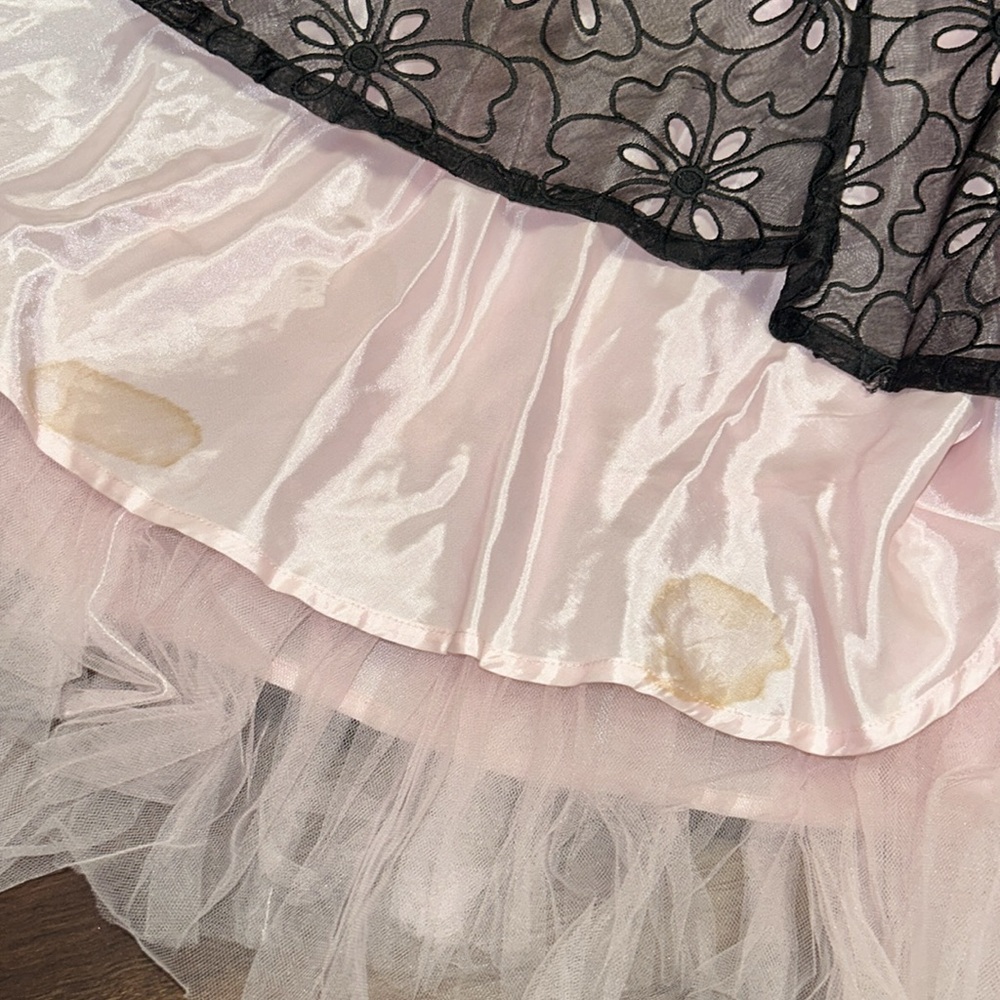 Shoshonna Silk Eyelet Strapless Dress With Pink Tulle Crinoline NEW - Picture 9 of 15